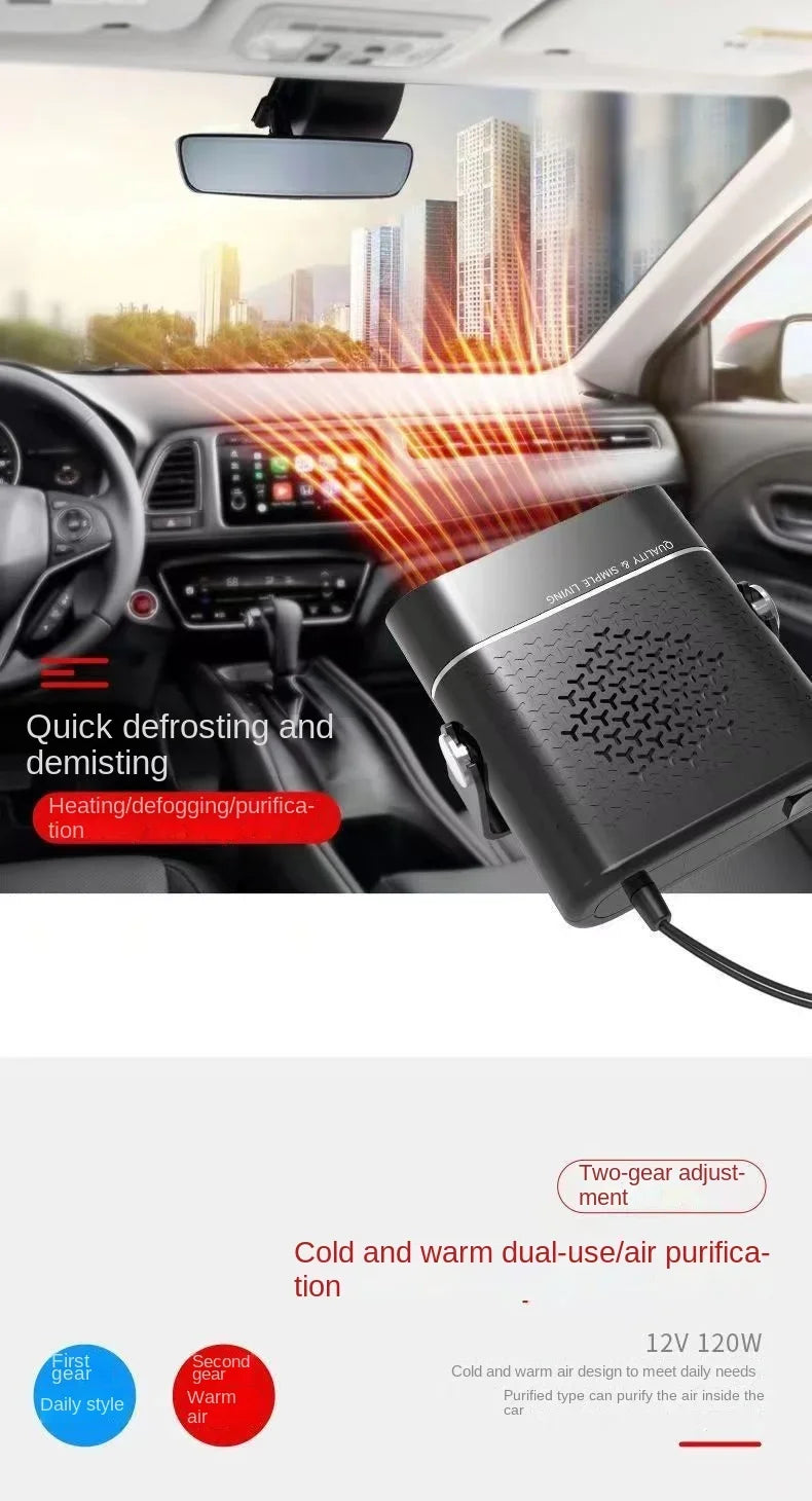 Car Heater Fan 12V/24V Car Heater Electric Cooling Heating Auto Windshield Defroster Defogging Demister Car Anti-Fog Heater