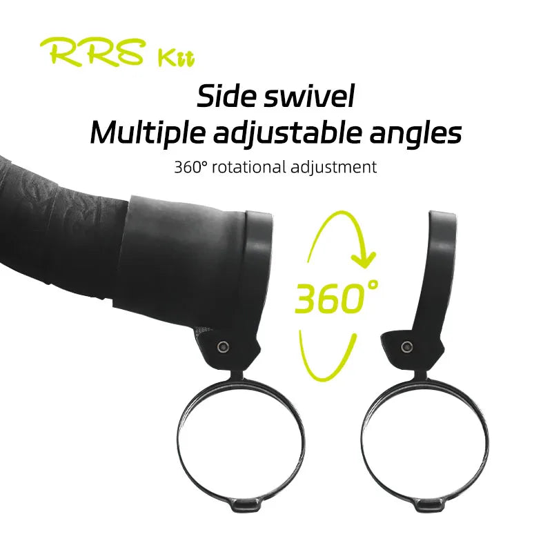 Rrskit Bicycle Handlebar Mirrors For MTB Road Bicycles 360 Degrees Rotate Bike Side Handlebar Mirror Convenient And Safety
