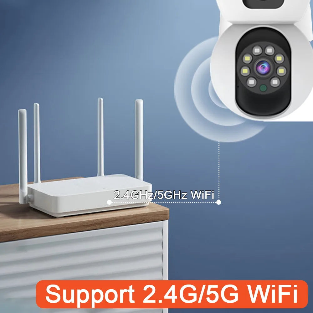 ANSVICAM Tuya Smart 4K 8MP Dual-Lens PTZ Security Camera 5G WiFi Dual-Screen Indoor Cameras AI Auto Tracking Color Night Vision