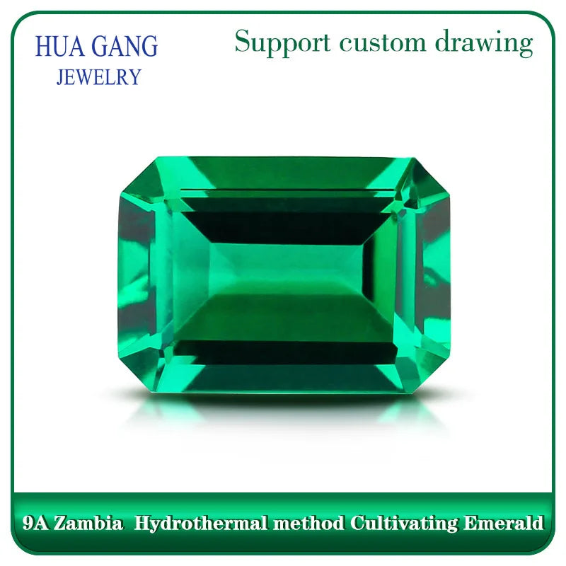 Zambian Emerald Laboratory Cultivate gemstones Round Pear Oval Heart drill including minor cracks and inclusions loose gemstone