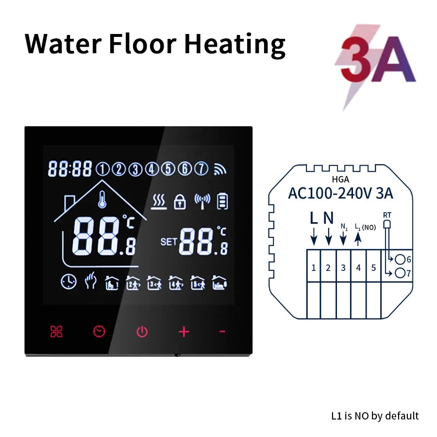 WiFi Smart Thermostat Temperature Controller Tuya Smart Life For Floor Heating Electric/Water Gas Boiler Works With Alexa Alice