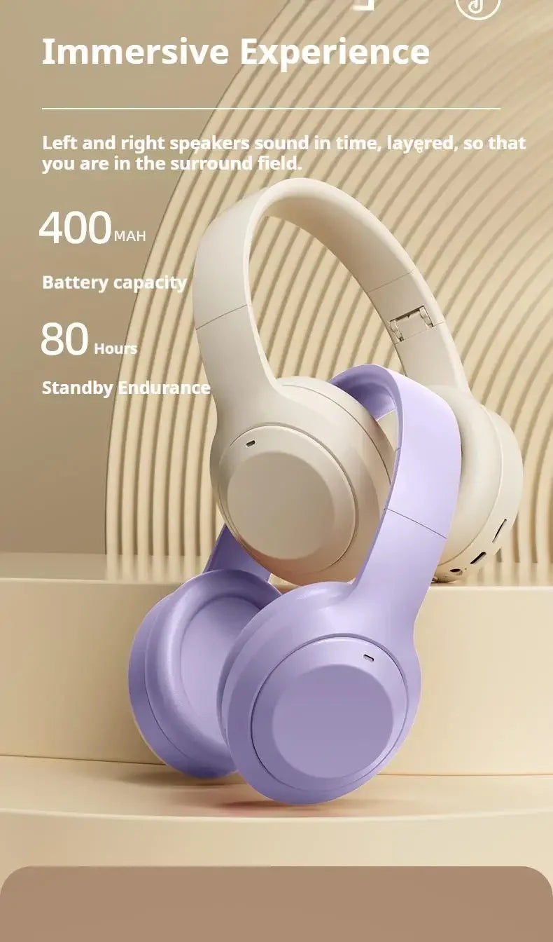 Wireless Headphones Bluetooth 5.1 Over Ear HIFI Stereo Headsets True Active Noise Cancelling Tf Card Support Type-c HD Mic Gifts