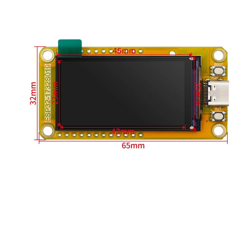 ESP32-S3 HMI 8M PSRAM 16M Flash for Arduino LVGL WIFI&Bluetooth 1.9 Inch 170*320 Smart Display Screen IPS LCD TFT Module