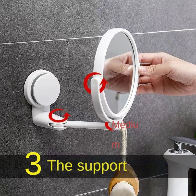 HD Plane Mirror Magnified Makeup Shaving Vanity Mirror Bathroom Wall Mounted 360 Degree Rotating Mirror  Mirror Wall  Mirrors