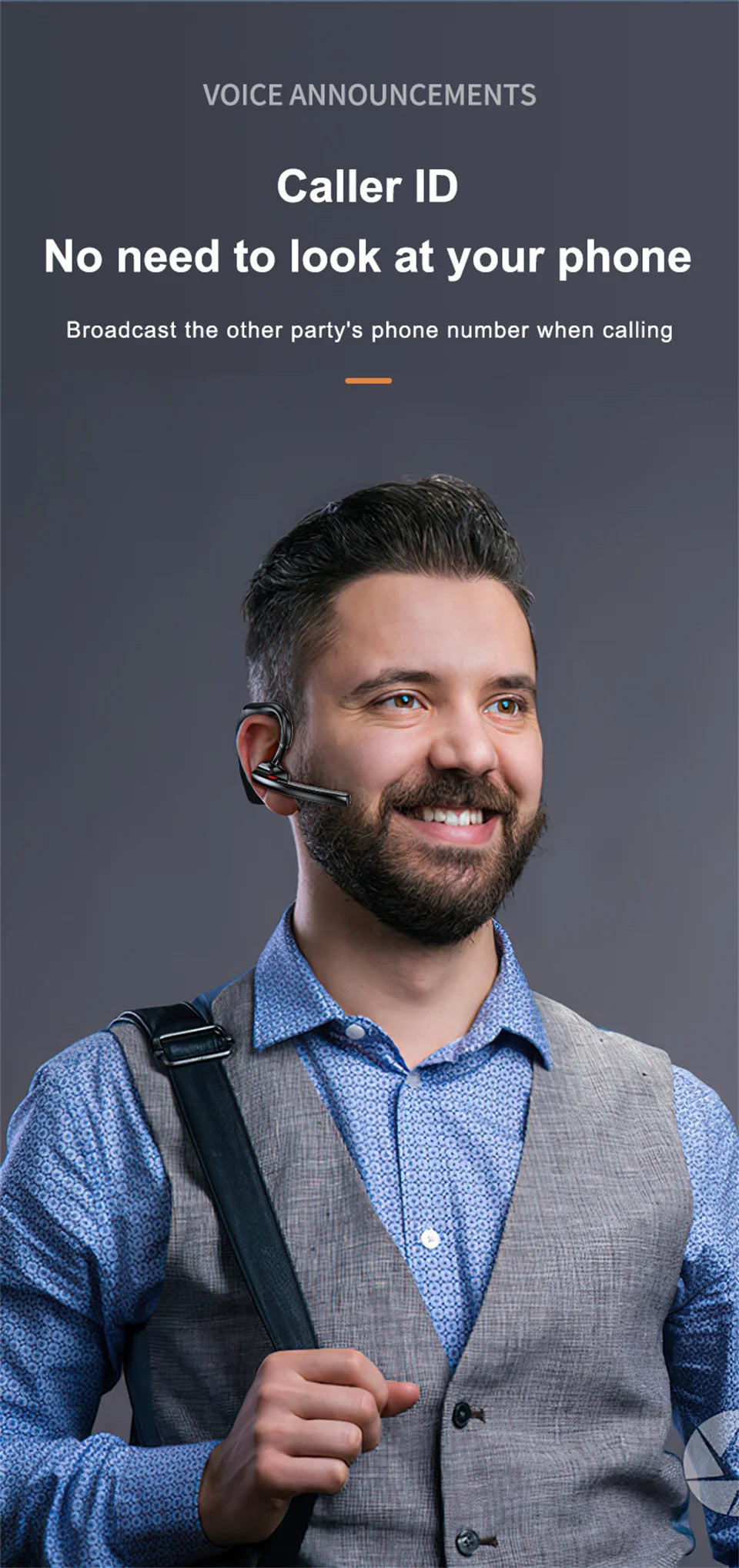 Wireless Headphones With Dual Microphon Bluetooth Earphone ENC Noise Cancelling Hands-free Headset Busines Auriculares Driving