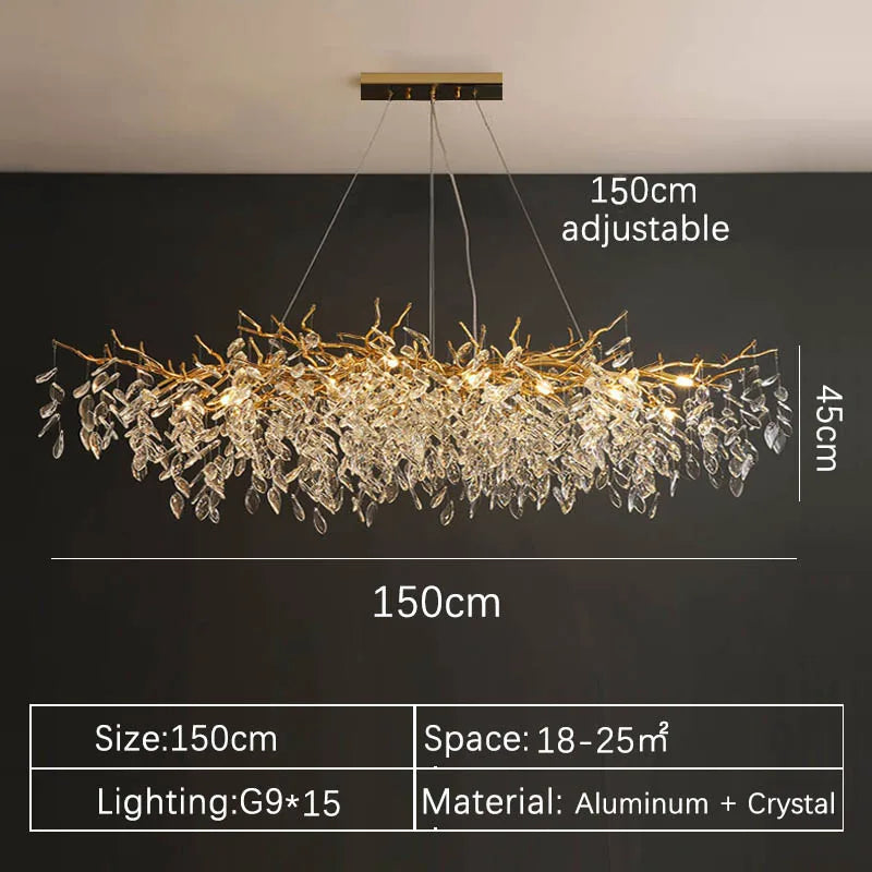 Luxury Modern Ceiling Chandelier Interior Decoration Villa Dining Living Room Crystal Pendant Lamp Home LED Lighting Fixtures