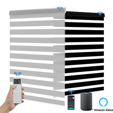 Smart Motorized Zebra Blinds – Light Filtering Electric Roller Shades for Home & Office