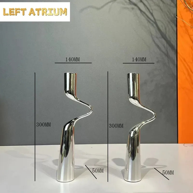 Luxury Metal Double Headed Candle Holder, Room Decoration Ornament, Dining Table Center Candle Holder, Living Room Decoration