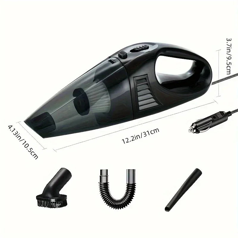 12V Rechargeable Car Vacuum - Portable Handheld Cleaner with Washable Filter for Auto Use