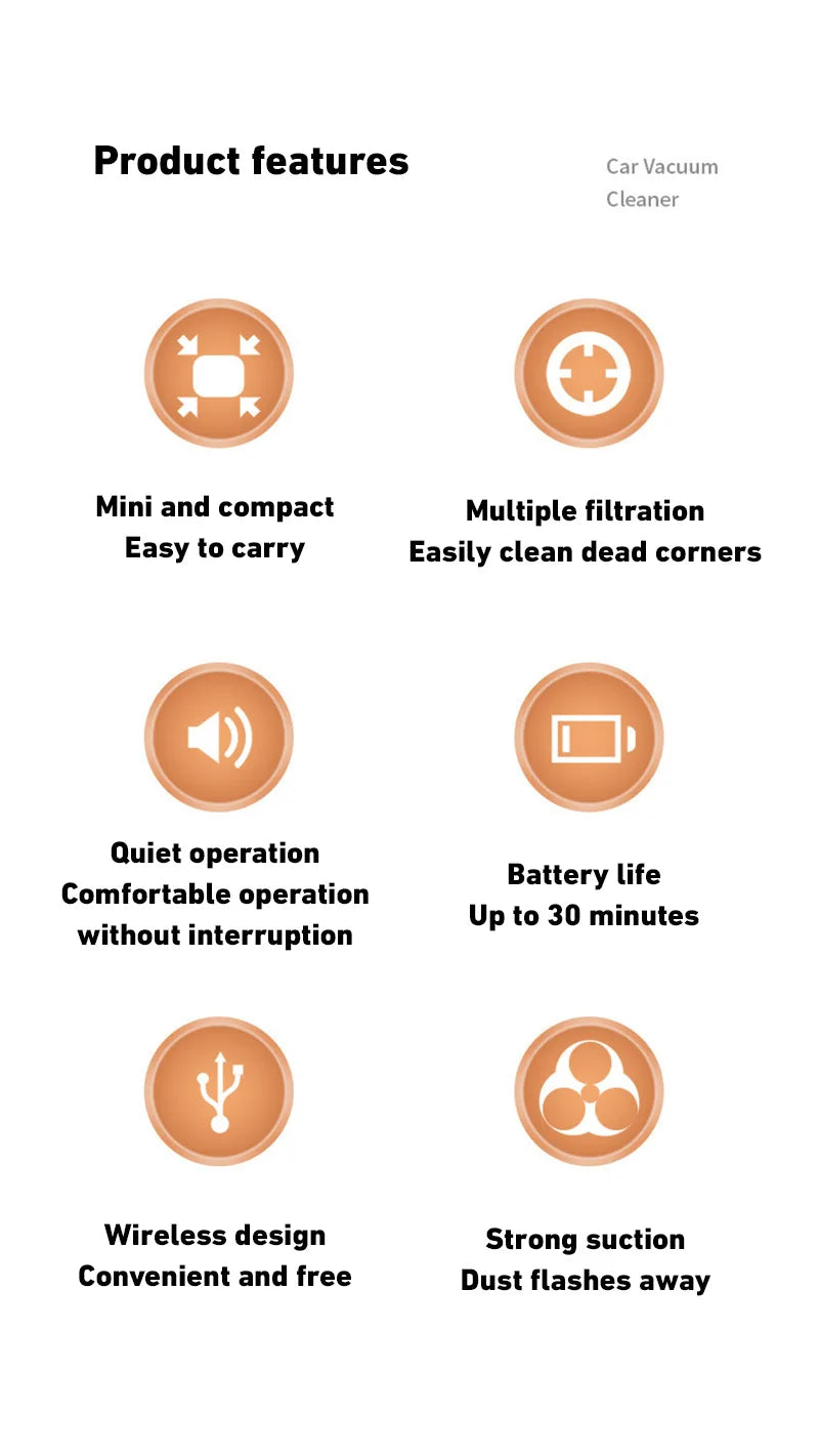 2026 Handheld Vacuum Cleaner Wireless 120W Cordless Dust Handheld Car Vacuum Cleaner Auto Vacuum High-Power For Home Office Car