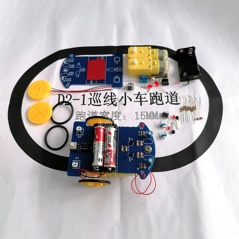 D2-1 Intelligent Tracking Car DIY Kit Smart Line Cruise Toy Car DIY Electronic Welding Parts
