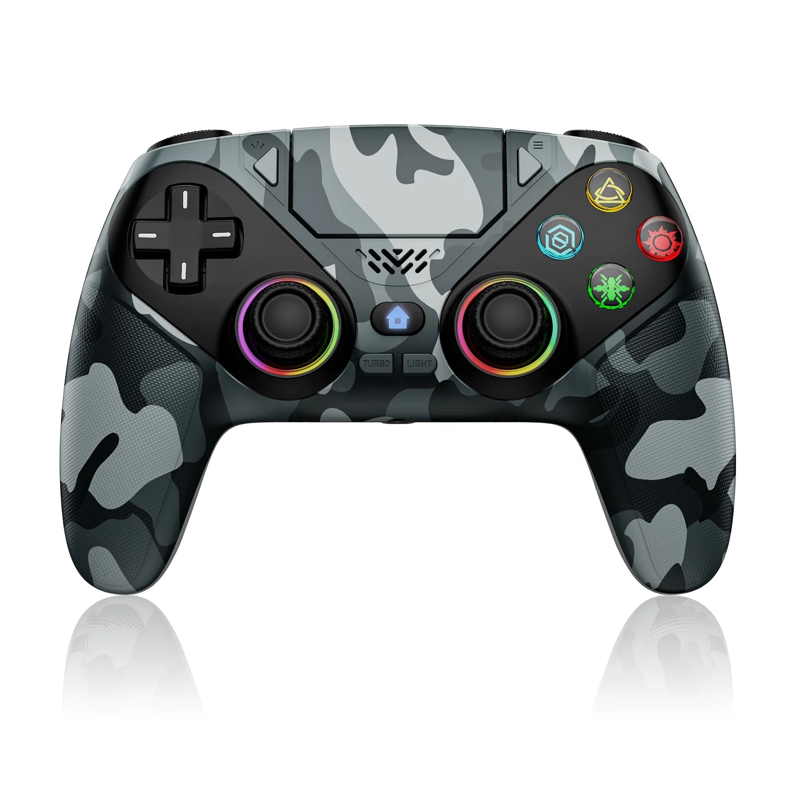 Wireless RGB Light Gamepad For Playstation 5 Controller Console Gaming Controller With Turbo Dual Sense Vibrate Programming