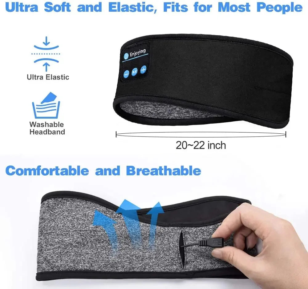 Bluetooth 5.4 Sleeping Headphones Wireless Earphone Music Eye Mask Sleep Sports Headband Outdoor Running Yoga Headband Headset