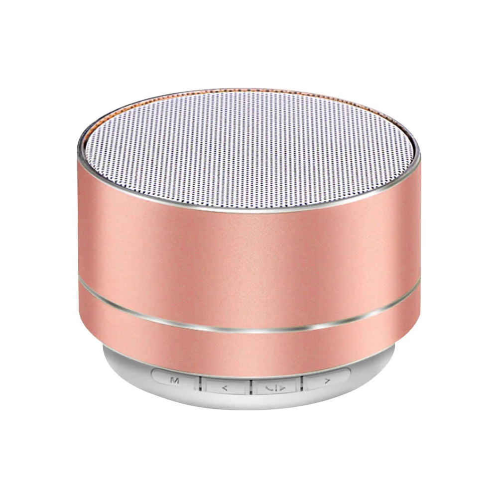 Metal Mini Speaker Bluetooth Wireless Portable Car Audio LED Light Subwoofer Portable Support TF Card USB Charging For PC Laptop