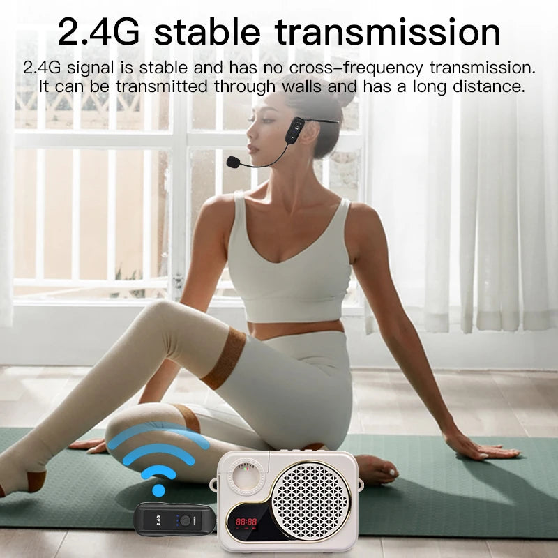 2.4G Head-mounted Wireless Microphones Headset Transmitter with Receiver For Voice Amplifier Speaker Teaching Tour Guide