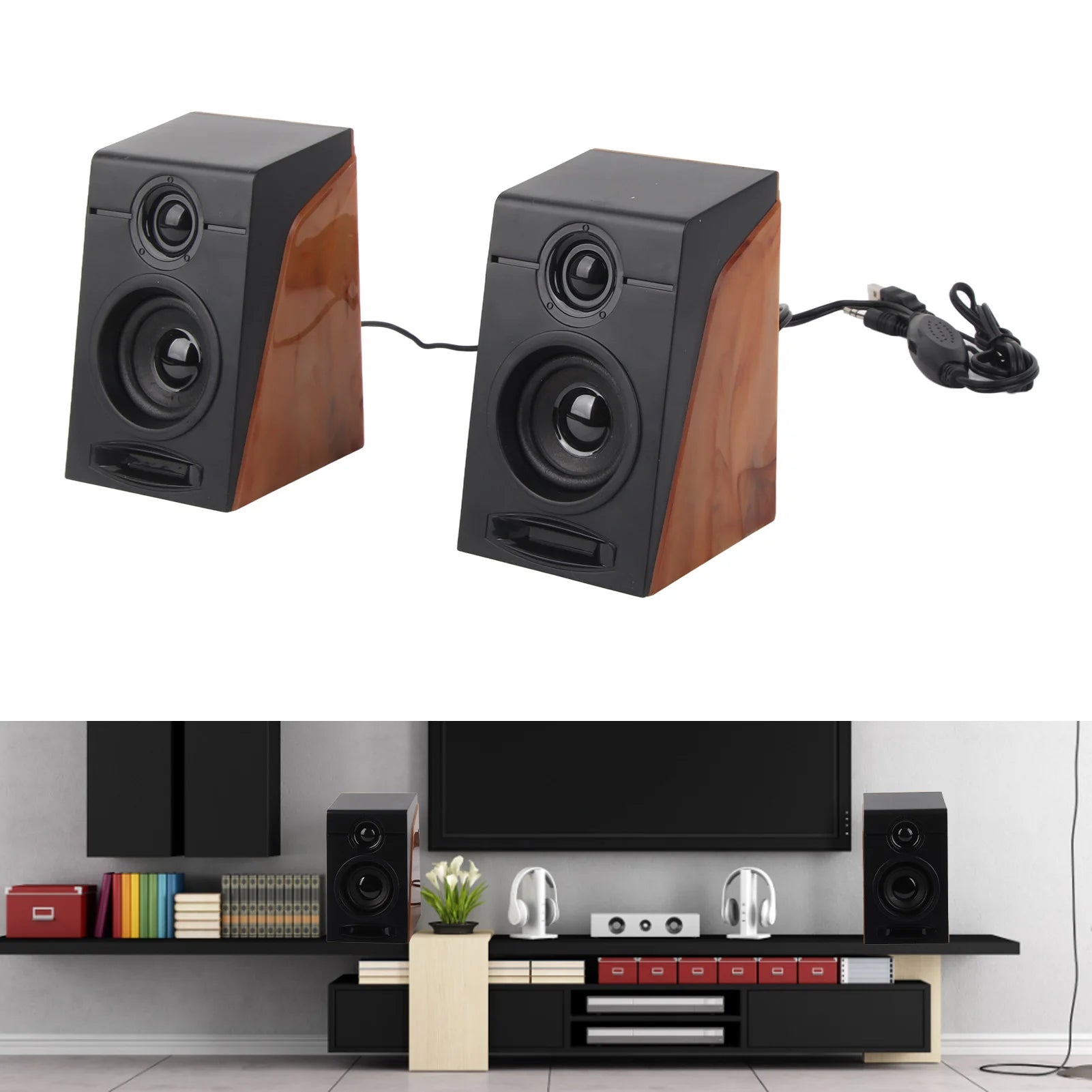 PC Speakers HiFi Deep Bass Adjustable Volume Plug and Play Desktop Speakers for TVs Computers Laptops Phones new
