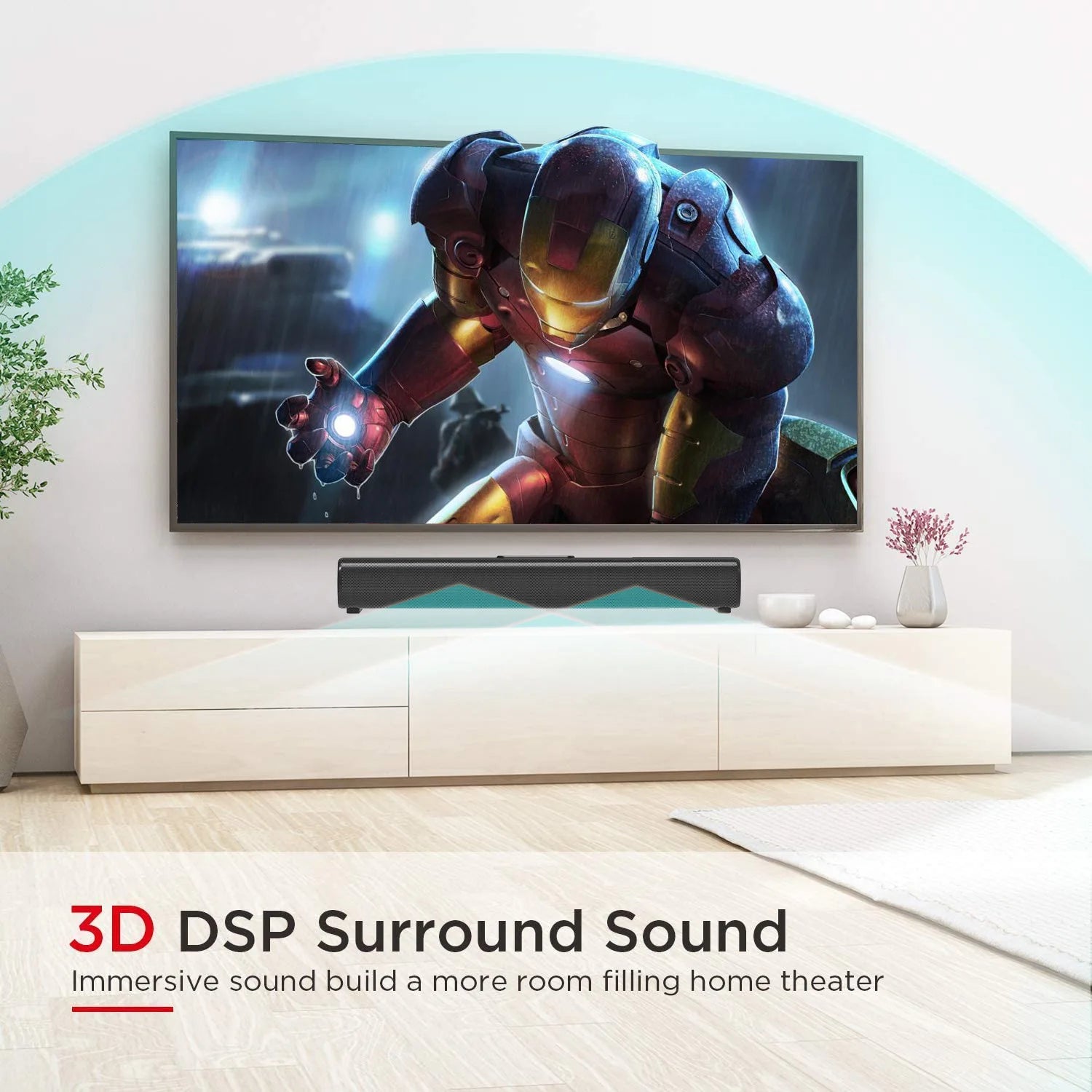 Home Cinema System SoundBar for TV/computer/projector Support USB HDMI/ARC/Optical Bluetooth Speakers 50W High Power Echo Wall