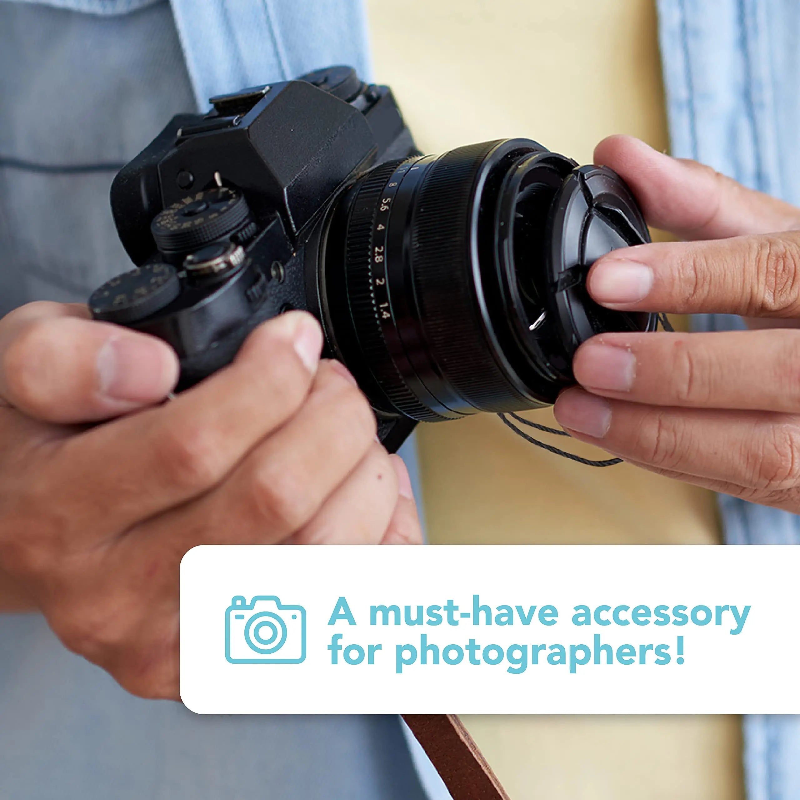 1/3/6 Pcs Camera Lens Cap Leash with Elastic String, Compatible with Universal DSLR SLR Evil Mirrorless Cameras Video (x3)