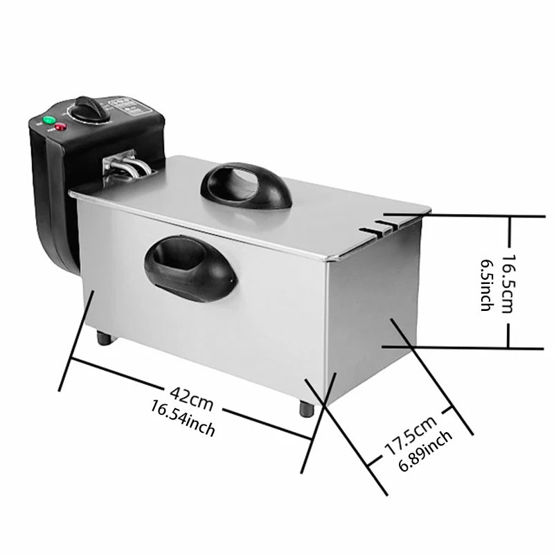2000W Electric Deep Fryers Oil Oven Adjustable Thermostat Fried Chicken Grill French 4L Fries Frying Machine Heating Cooker