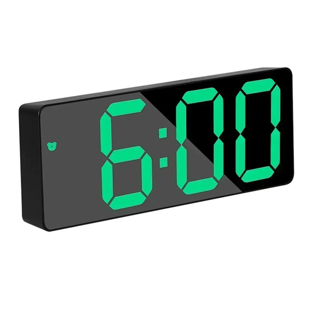 Electronic Clock with Bright Large Display and Voice Control Designed for Time Alarm Calendar and Temperature Monitoring