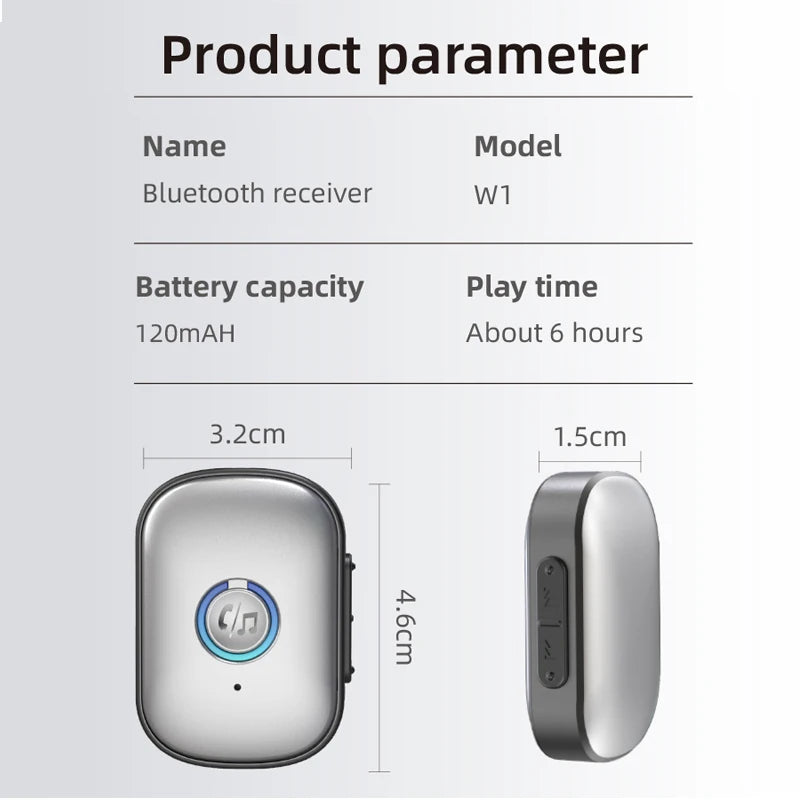 Bluetooth 5.3 Audio Receiver AUX 3.5mm Jack Stereo Wireless Audio Adapter with Microphone for Car Earphones TV Speakers