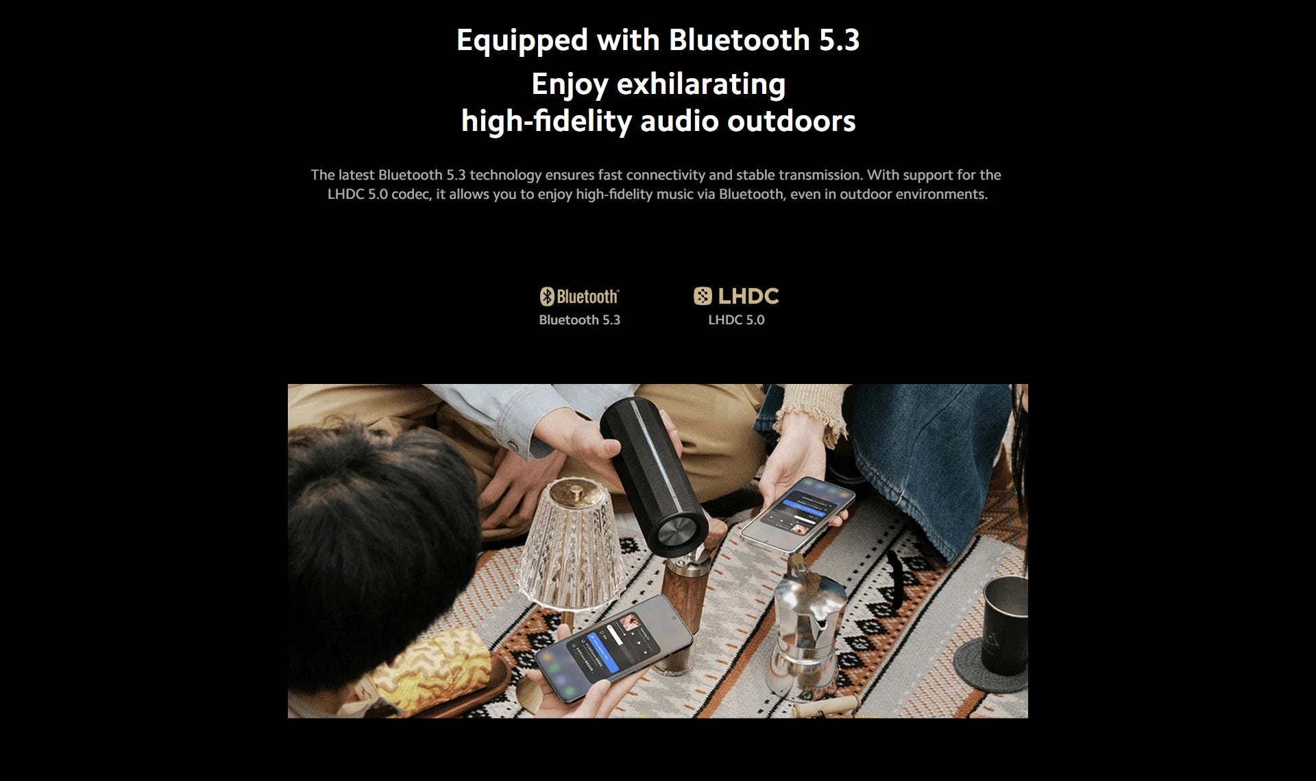New Xiaomi Bluetooth Speaker Bluetooth 5.3 LHDC 5.0 HyperOS IP67 93dB 40W Battery life Outdoor Portable Sound Speaker