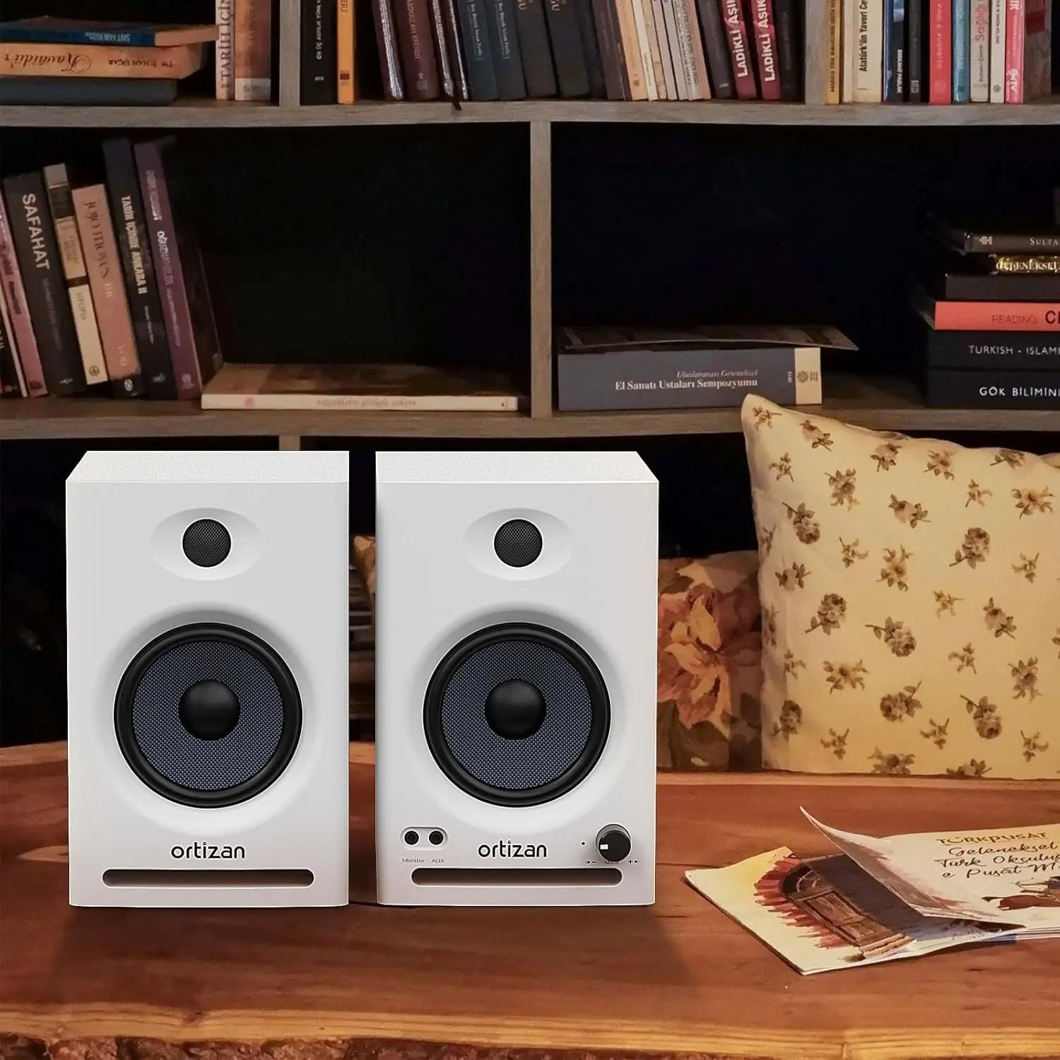 Ortizan Audio Bookshelf Active Speakers Studio Monitor，Bluetooth 5.3 Wireless Computer TV PC USB DAC HiFi Home Subwoofer System