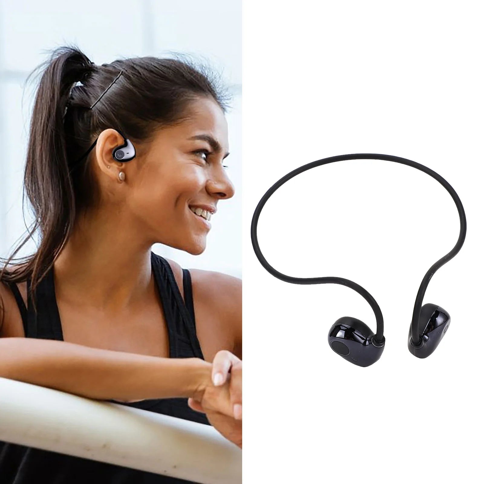 Bluetooth 5.2 Headphones Ergonomic HiFi Sound Air Conduction Headphones Lightweight HD Call Waterproof Open Ear for Outdoor