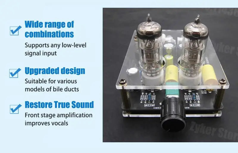 Upgraded 6K4/6A2 Tube Preamplifier Amplifiers HiFi Tube Preamp Bile Buffer Auido Amp Speaker Sound Amplifier Home Theater DIY