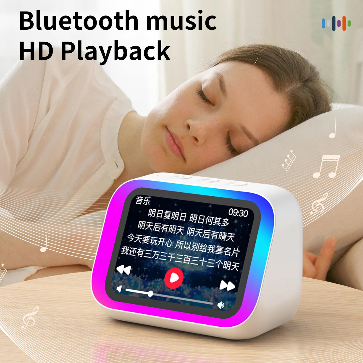 Smart Bluetooth Translator RGB Speaker 18 Languages Real-time Translation AI bluetooth 5.4 speaker with LCD display, game,alarm