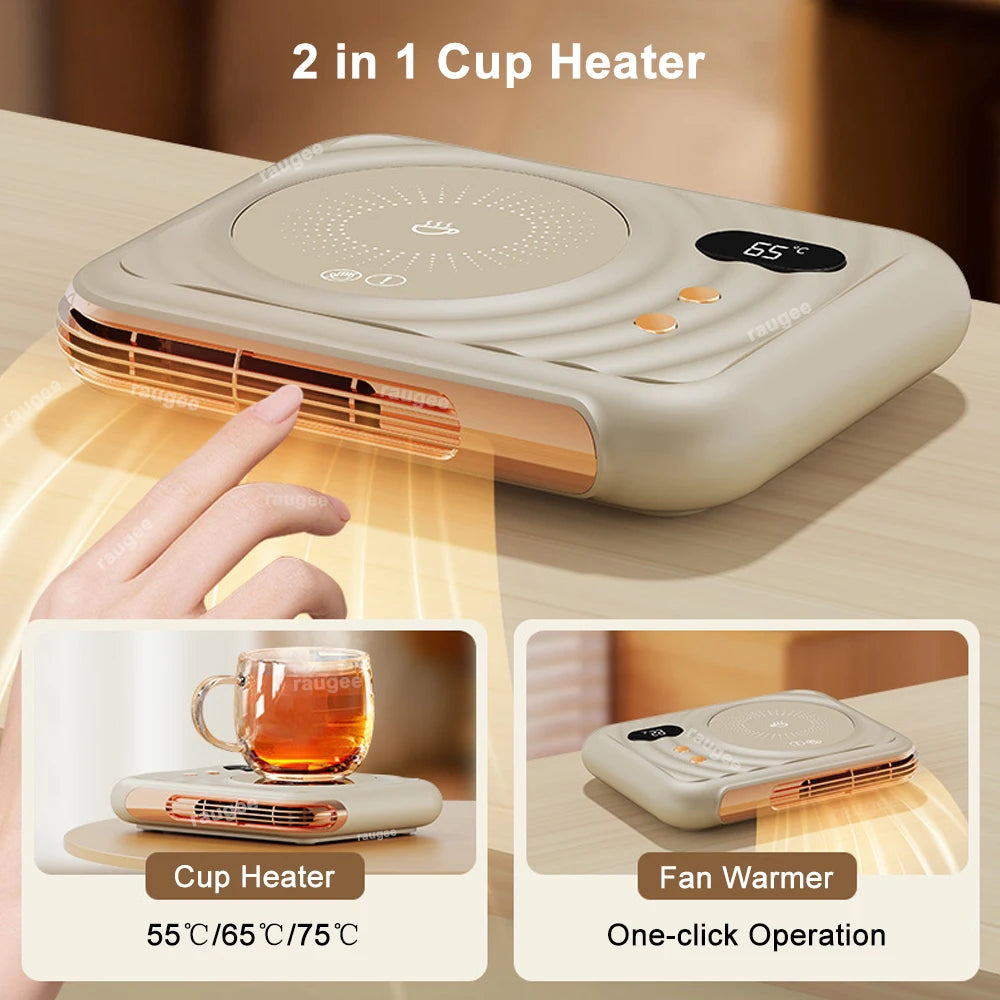 2 in 1 Electric Cup Heater Mug Warmer Coffee Cup Warmer Thermostatic Heating Coaster Milk Tea Coffee Cup Warmer for Office Home