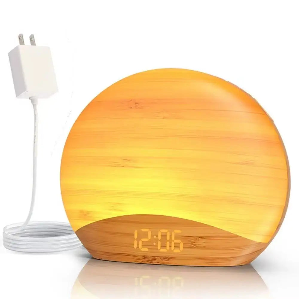 Awakening Wake Up Sunrise Alarm Clock Table Clock Dimmable with 3 Ring 8 Nightlight 26 Sound Sleep Timer Night Light