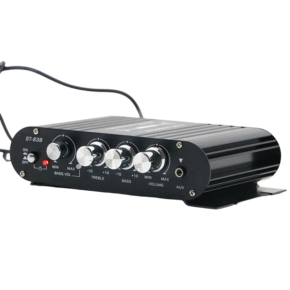 ST-838 Home Theater Amplifiers HiFi 2.1 Channel Power Amplifier Stereo Bass Sound Car Home Amp Media Player Subwoofer Amplifier