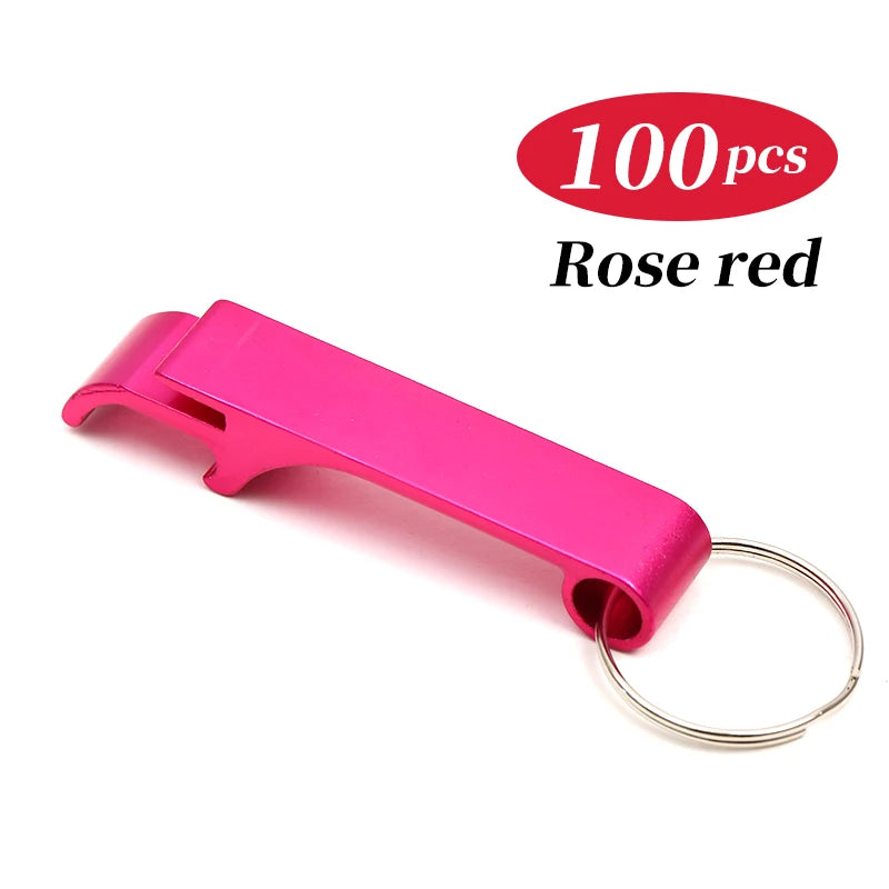 10-100PCS Custom Keychain Personalized Bottle Opener Customized Key Ring Mini Beer Can Kitchen Bar Tools Accessories Gift
