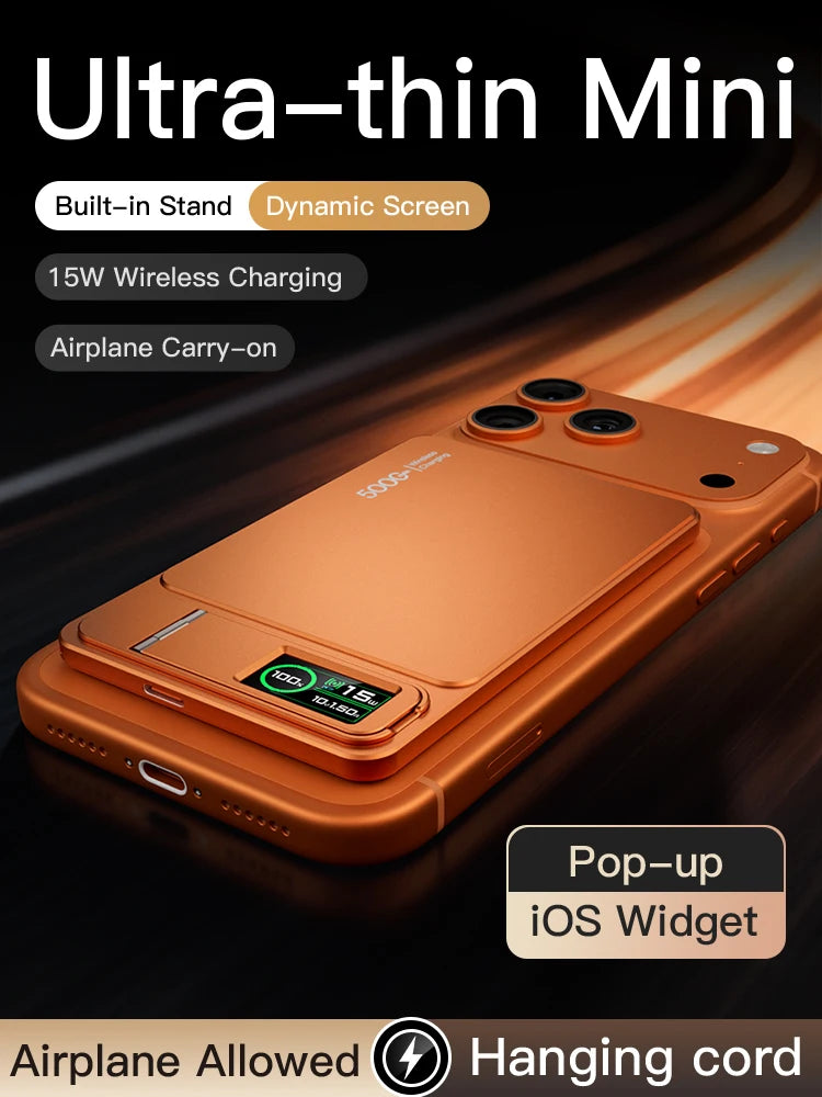 3 In 1 Magnetic Powerbank 15W Wireless Fast Charing With Intelligent TFT Screen External Battery For iPhone 12-17  Watch Airpod