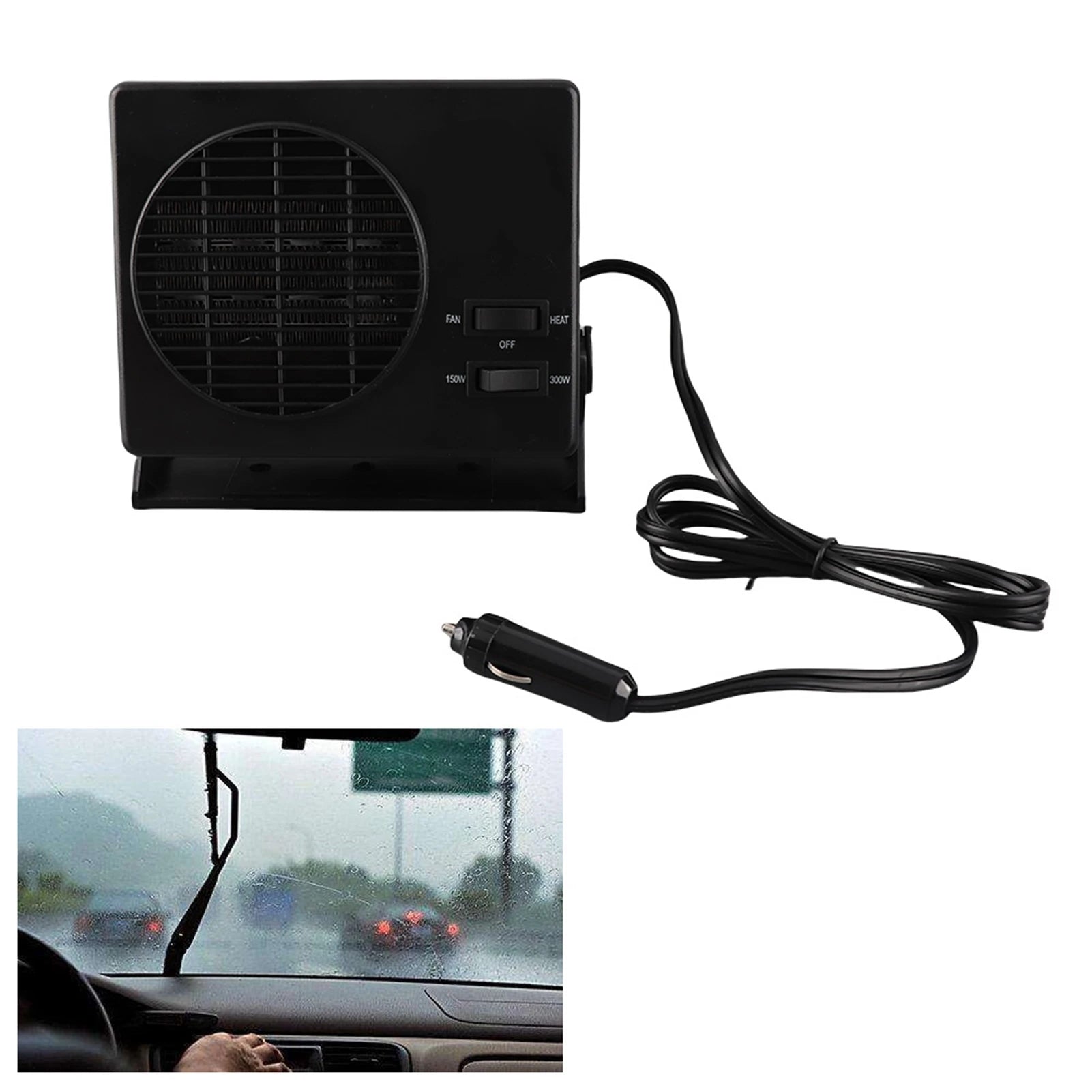 300W Car Portable Heating Cooling Heater Fan Defroster Demister   Defroster Window Demister Ceramic Heater