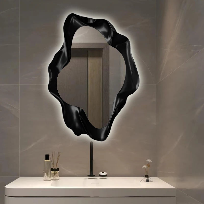 Irregular Universal Mirror Sensor Bathroom Classic Luxury Living Room Wall Art Decoration Vanity Wood Espejos Para Pared Miroir
