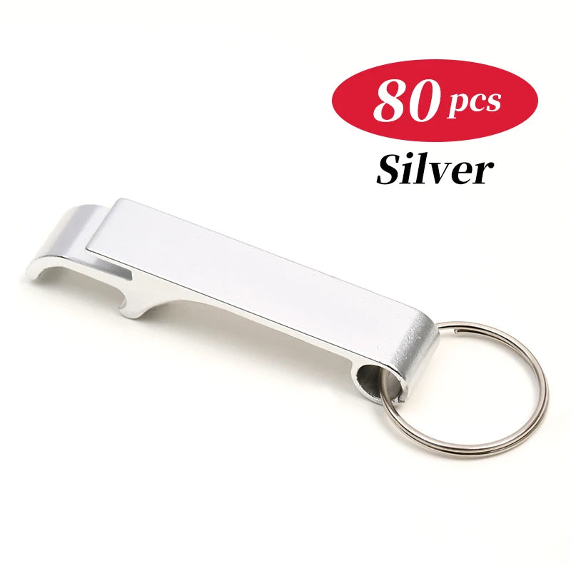10-100PCS Custom Keychain Personalized Bottle Opener Customized Key Ring Mini Beer Can Kitchen Bar Tools Accessories Gift