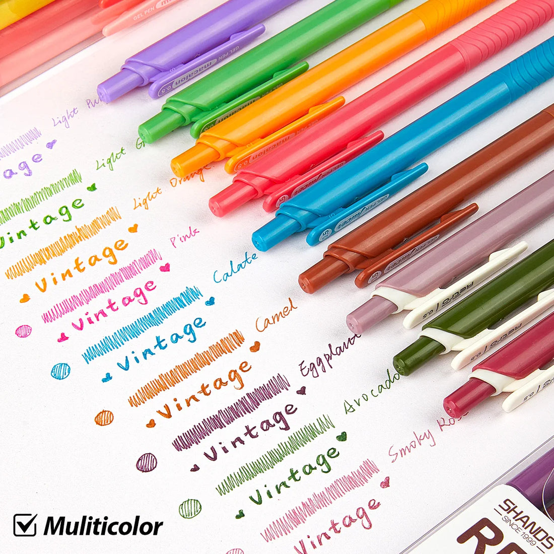 SHANDS 10/20/40pcs Quick-Dry Gel Pens, 0.5mm Fine Point, Assorted Colors - Smooth Writing for School & Office
