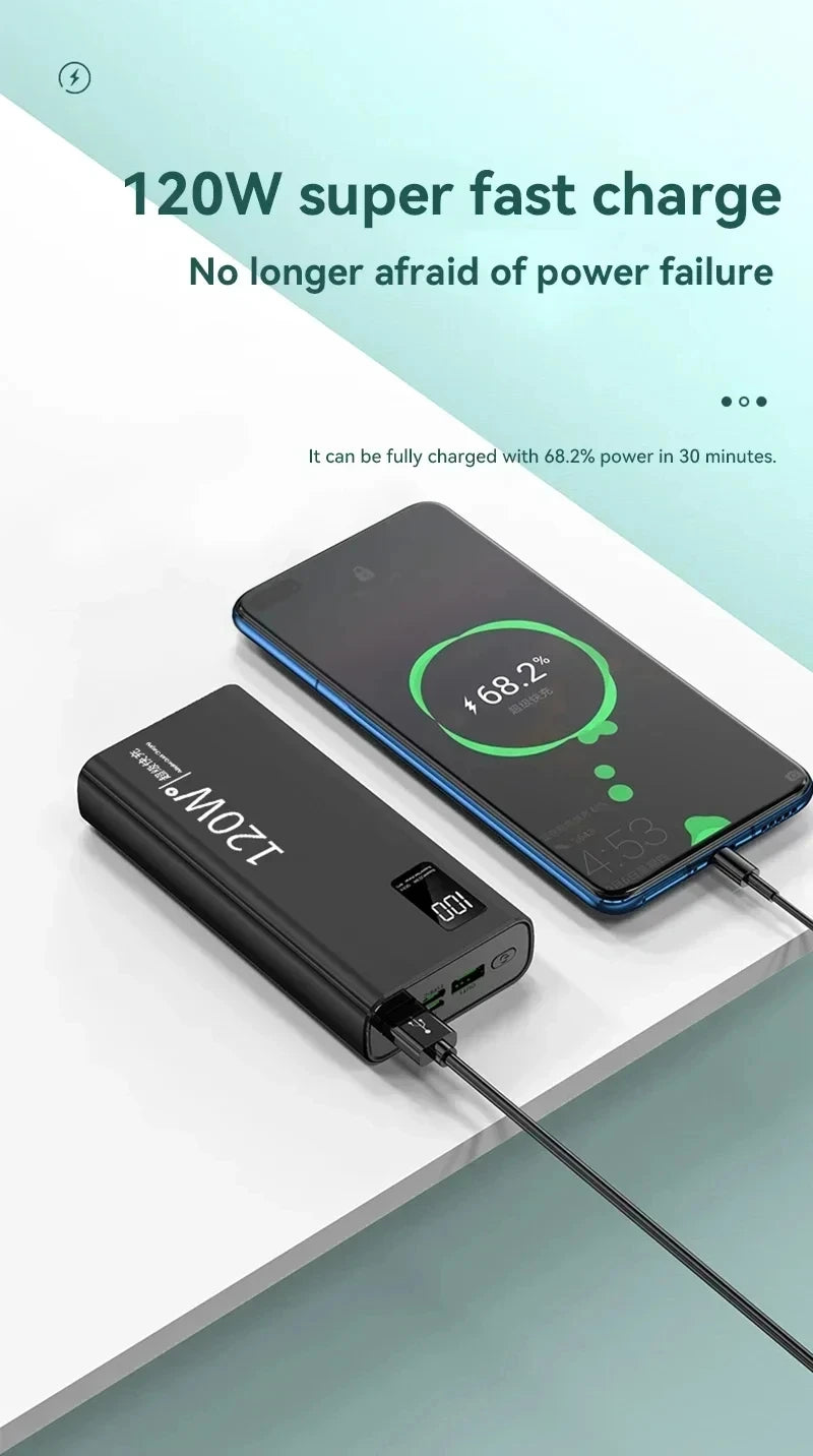 500000mAh Large-capacity Super-fast Charging Power Bank With Digital Display Portable Mobile Power Supply for All Phones