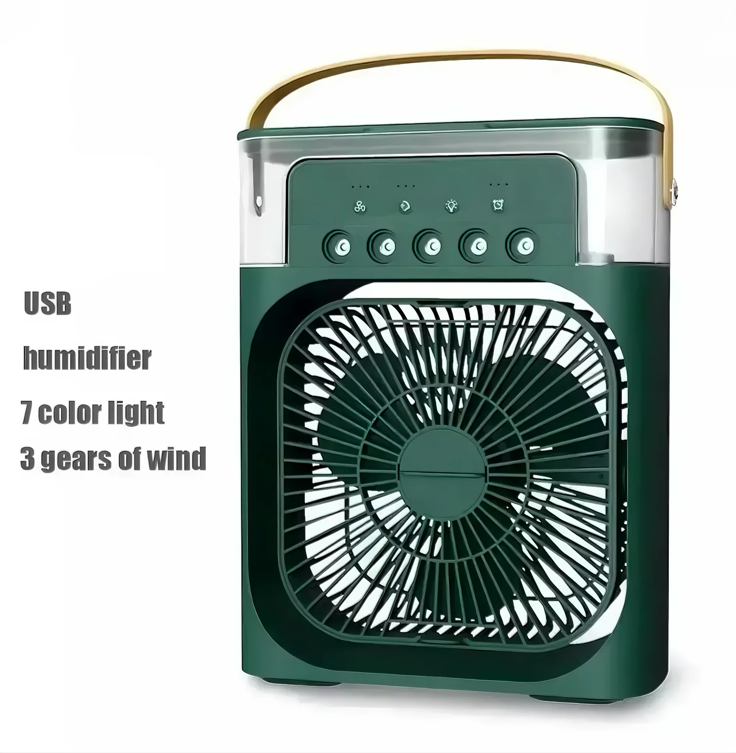 Fan/cooling fan portable household three in one small air cooler, LED night light, 5-hole humidifier, 1-3 hour timer
