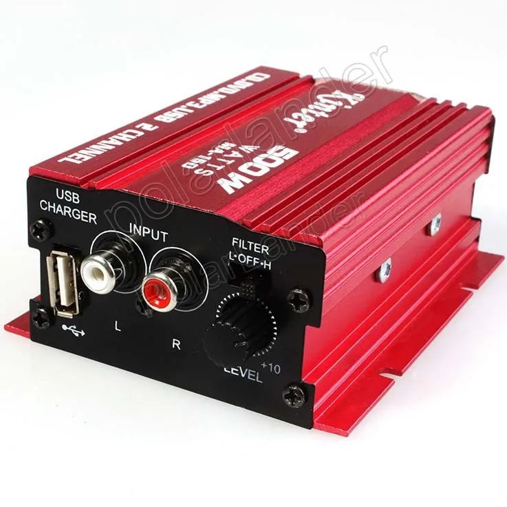 Car Amplifier 2 Channel Output MA150 500W HiFi Digital 12V Stereo Audio CD DVD MP3 USB Power Amplifier for Motorcycle &Car