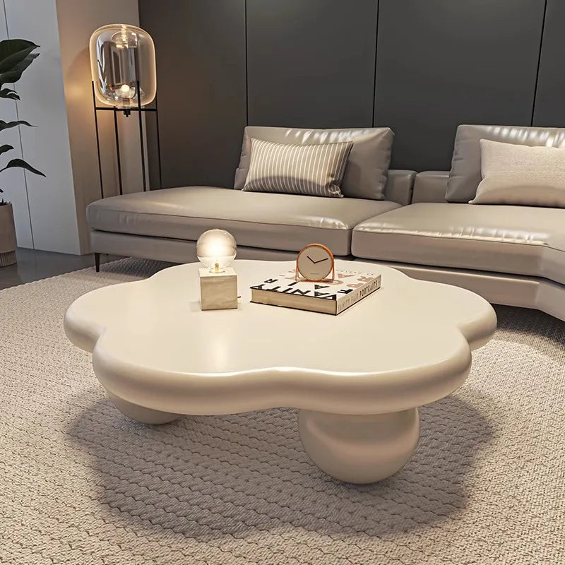 Kawaii Trendy Coffee Table Unique Cloud Shape Minimalist Luxury Coffee Table Living Room Modern Table Basse Design Furniture