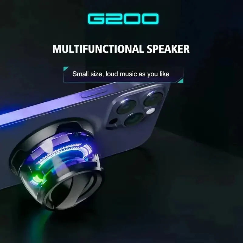 Portable Bluetooth Speaker G200 RGB Lighting Magnetic Speaker BT5.3 Mini Sound Box 7 Hours Playback Phone Holder