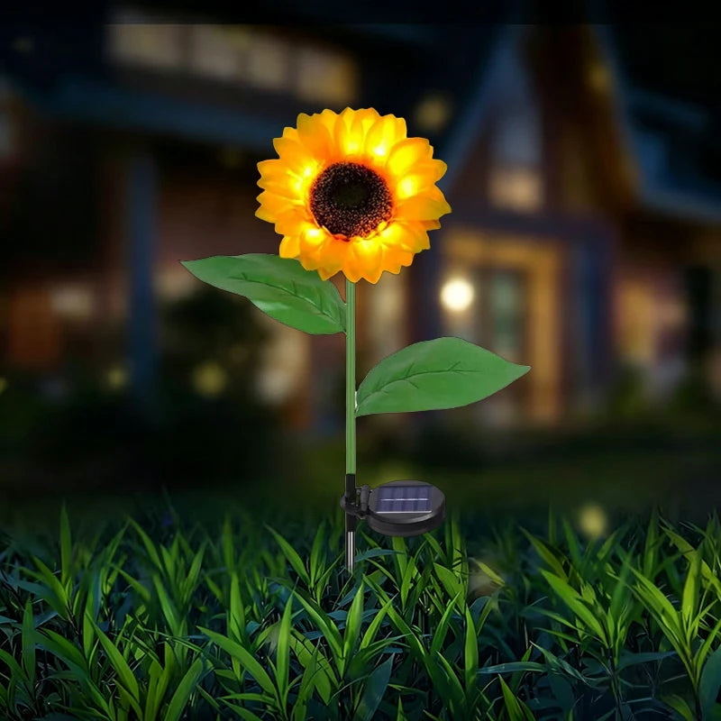Solar Lawn Stake Lights Outdoor Waterproof Sunflower Fairy Lights Gift for Women Mom Grandma Light for Yard Patio Lawn Pathway