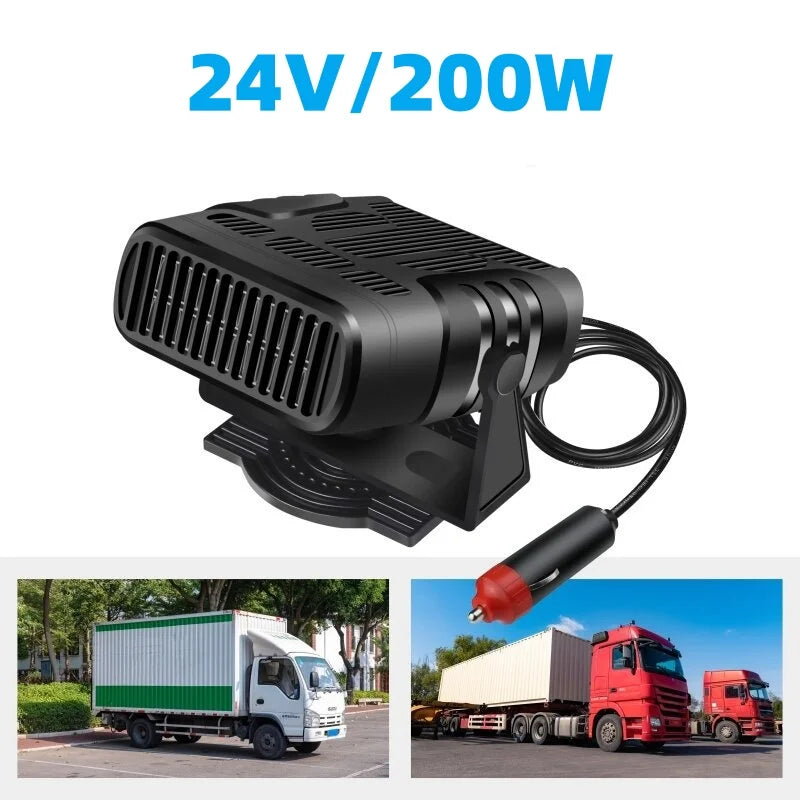 New Car Heater 12V/24V Heater Portable Defogger Defroster Heating Fan 200W Dryer Windshield Defndshield Defogging Accessroies