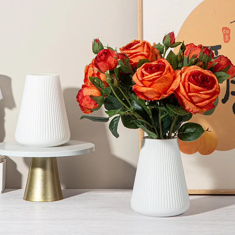 Elegant Nordic Flower Vase Durable Plastic Vase Ornaments, Flower Arrangement, Home Living Room Decoration,  Flower Creative Art