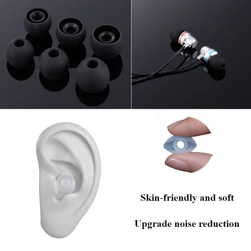 Silicone Replacement Eartips Earbuds Cushions Ear Pads Cover Hearing Aid Headset Cap for In-Ear Headphones Earphones Accessories