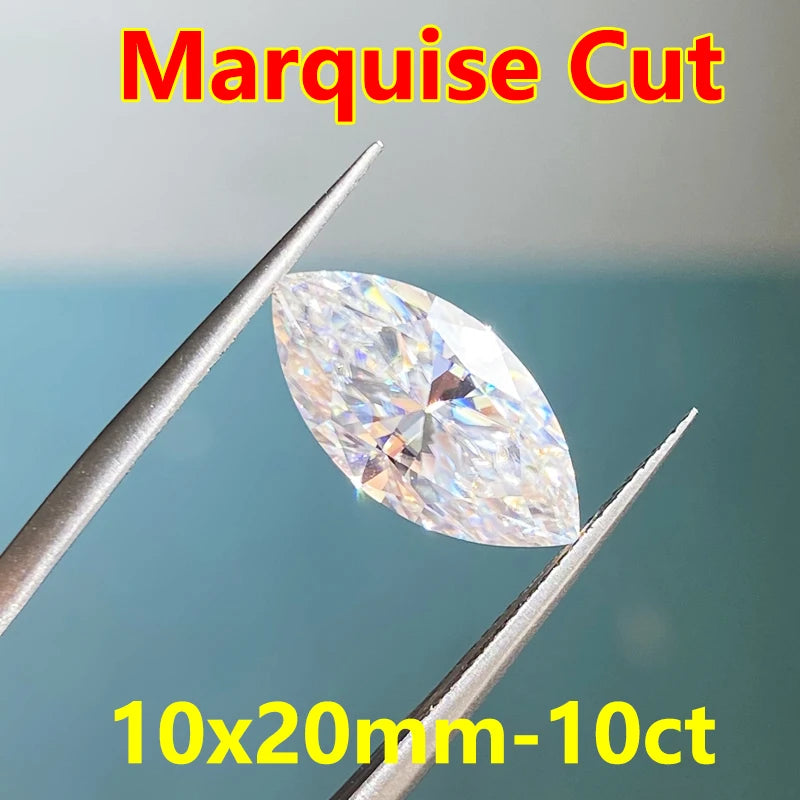 DJMAX 0.05-30ct Rare Marquise Cut Moissanite Loose Stone D Color VVS1 Super White Certified Marquise Moissanite Diamond