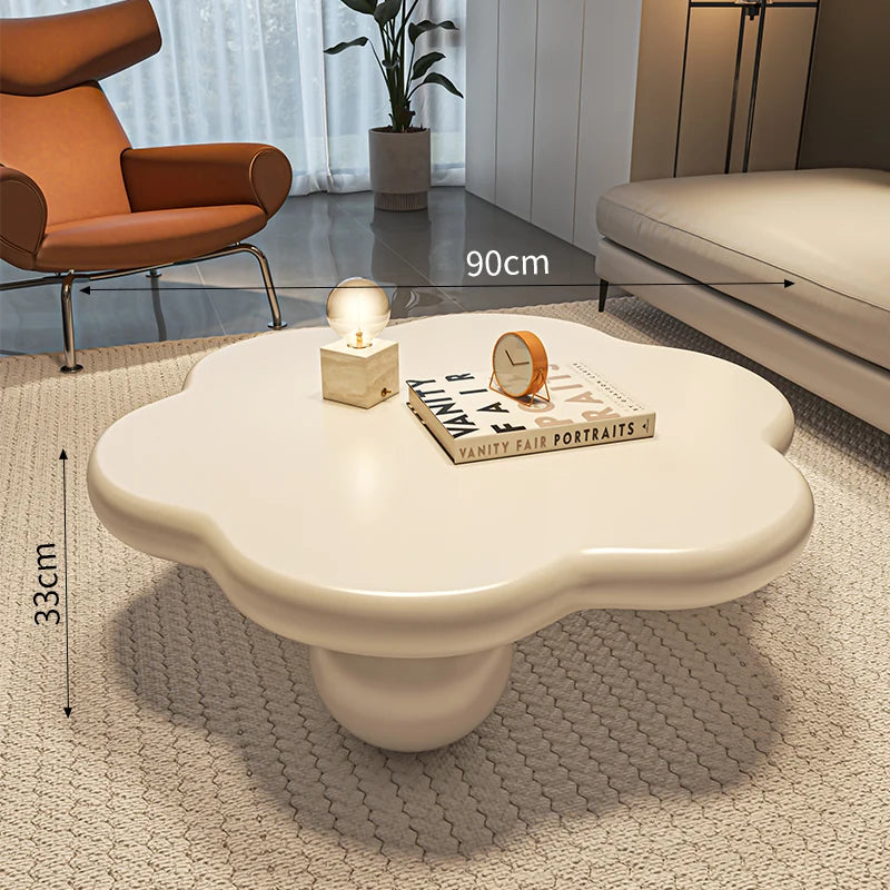 Kawaii Trendy Coffee Table Unique Cloud Shape Minimalist Luxury Coffee Table Living Room Modern Table Basse Design Furniture